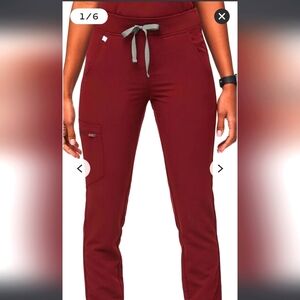 Figs Scrubs Zamora jogger pants burgundy Size XS